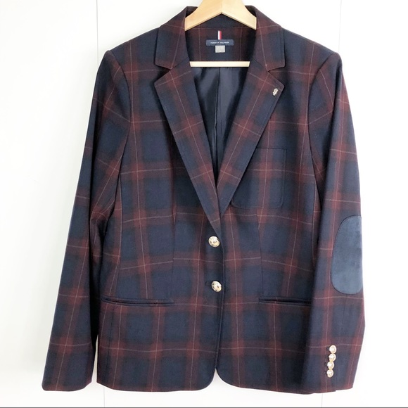 tommy hilfiger women's plaid blazer